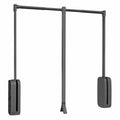 Emuca Kleiderlift verstellbar 830-1150mm, Titanfarbe, Metall