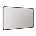 Schwarzer Wandspiegel mit Metallrahmen 70×100 cm, Moderner Schminkspiegel für Bad und Wohnzimmer