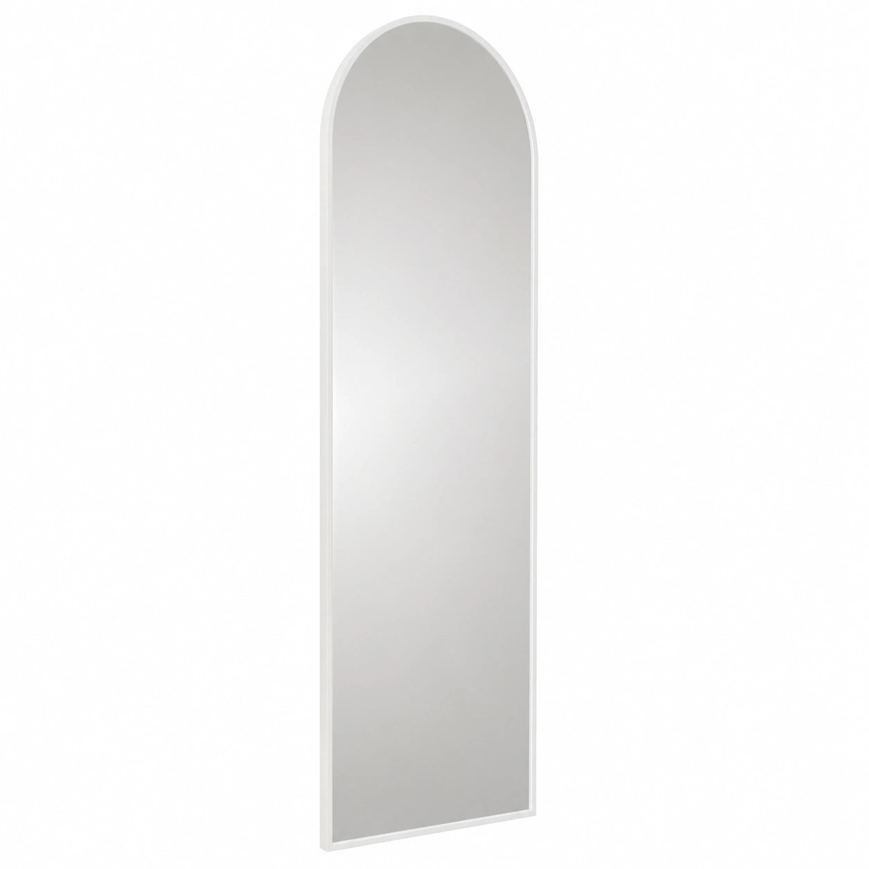 Ganzkörperspiegel 50x150cm Weiß, Rechteckig mit Metallrahmen und runden Ecken, Wand- oder Standoption, ideal für Schlafzimmer, Bad und Wohnzimmer