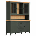 Möbelando Sideboard Stanton in Tannengrün mit Eiche Dekor, 146x198x45 cm