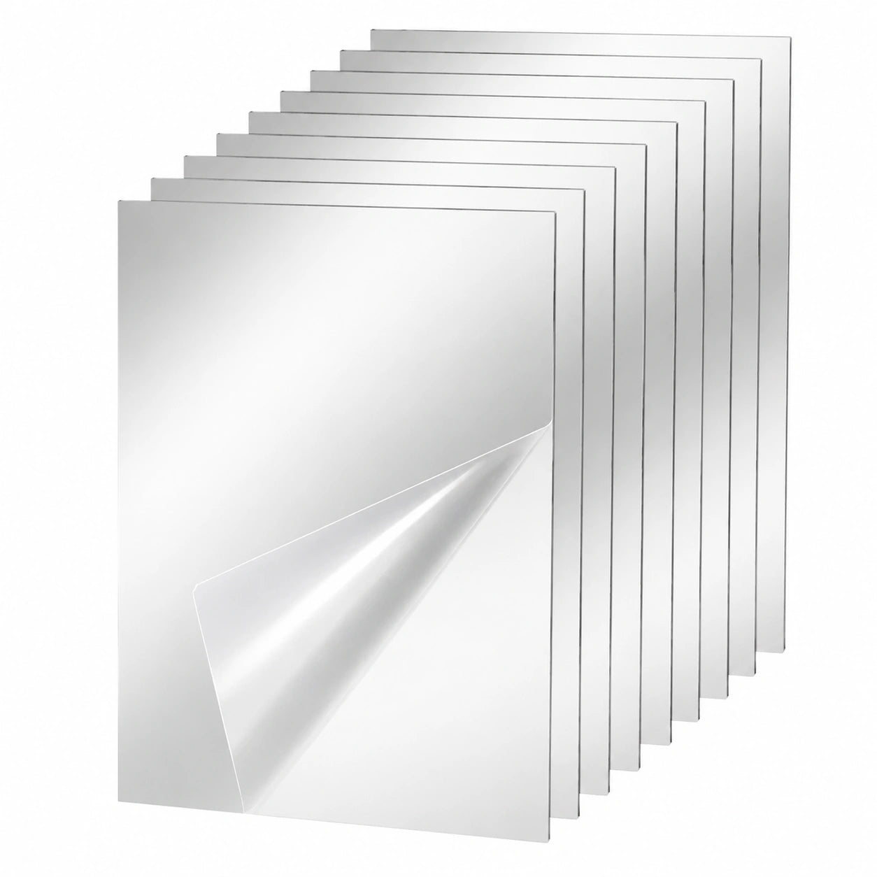 Selbstklebende Acryl-Spiegelfliesen 4er-Set für Badezimmer-DIY-Dekoration