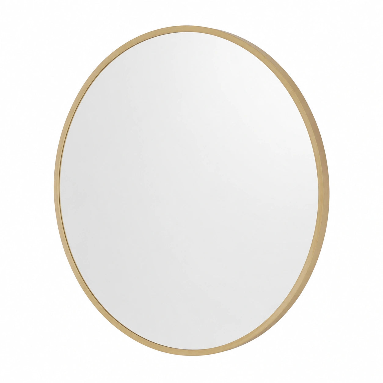 Goldener Runder Wandspiegel 60 cm ohne Beleuchtung - Aluminiumrahmen für Badezimmer, Schlafzimmer & Wohnzimmer