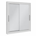 Weißer Schwebetürenschrank mit Spiegel 180 cm für Schlafzimmer & Wohnzimmer