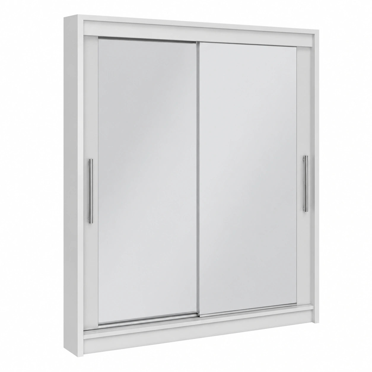 Weißer Schwebetürenschrank mit Spiegel 180 cm für Schlafzimmer & Wohnzimmer