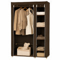 WODFARR Garderobe aus Vliesstoff mit Metallrahmen, 110 x 45 x 178 cm, Braun, für Schlafzimmer und Flur
