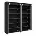 HUOLE Schuhschrank, 7 Ebenen, Stoffregal für 36 Paare, Staubdichter Schuhständer mit Abdeckung, Wohnzimmer & Schlafzimmer, Schwarz, 120x30x110cm