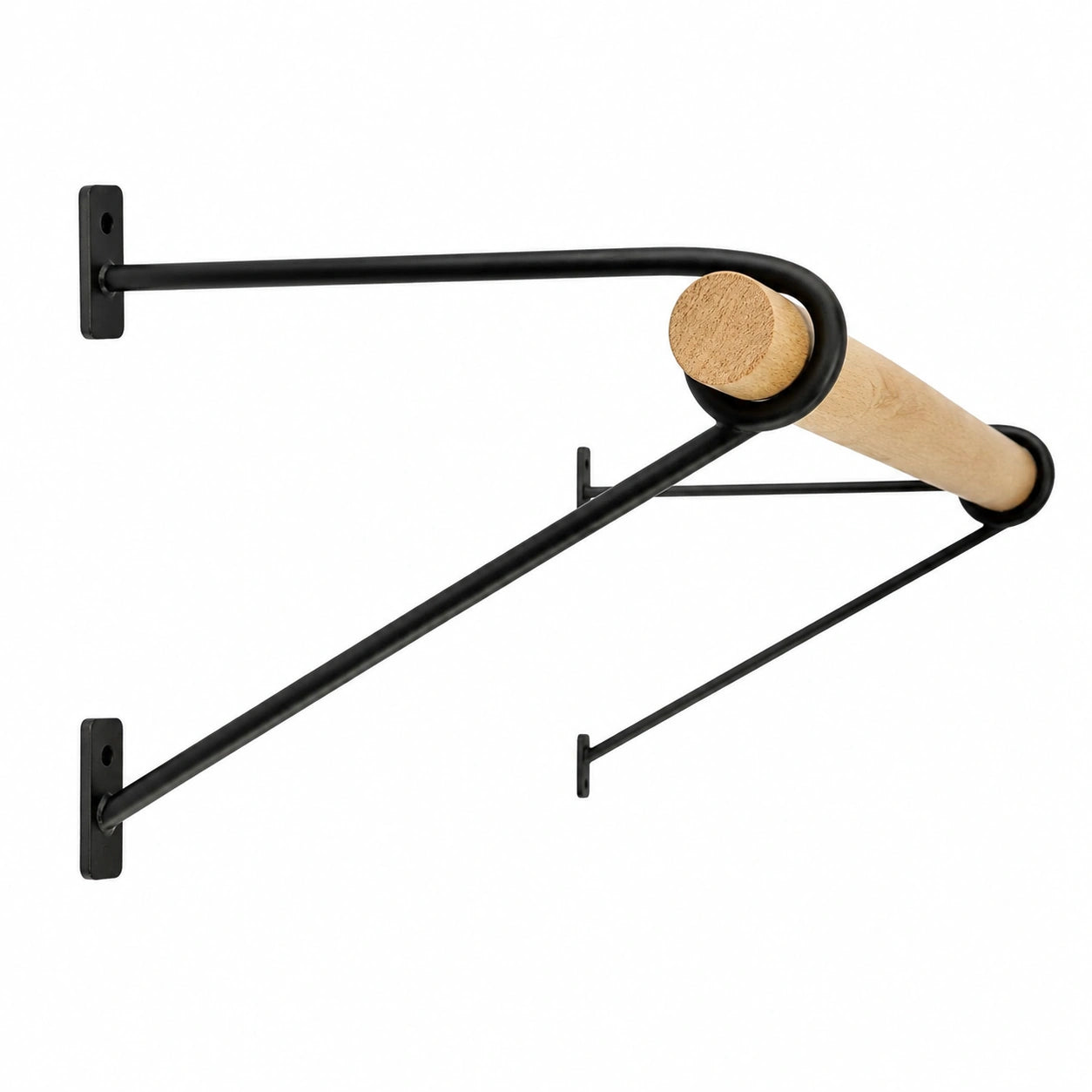 Natural Goods Berlin Wandgarderobe Prenzlberg aus Metall, 8mm, Schwarz, 100cm