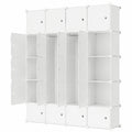 Modulares Regal- und Schranksystem aus Kunststoff, Weiß, 20 Fächer mit Haken