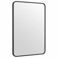 Dripex Rechteckiger Wandspiegel mit Aluminiumrahmen, 55x75 cm, Hochauflösender Schminkspiegel für Bad, Ankleidezimmer, Wohnzimmer, in Schwarz