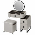 Eleganter Schminktisch aus Holz mit dimmbarem Spiegel und Schubladen, ideal für Schlafzimmer und Ankleidezimmer, perfekt für Damen
