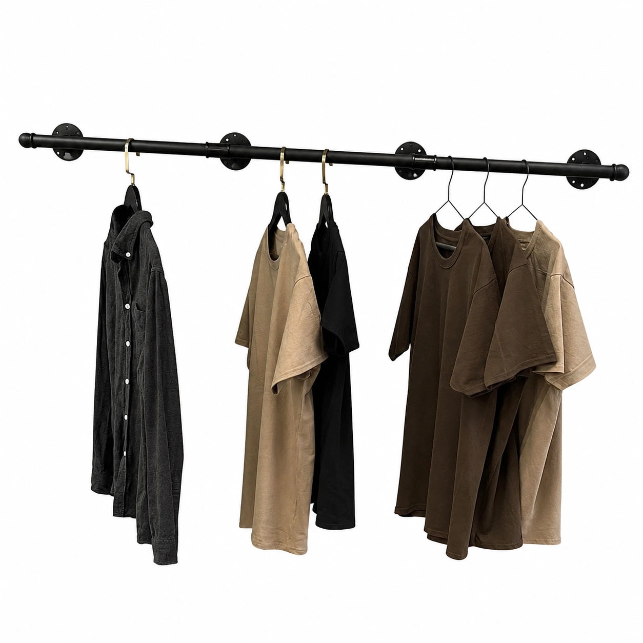 Industrielle Wandgarderobe Kleiderstange 150 cm x 30 cm