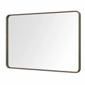 Bronzefarbener Badezimmerspiegel 48x30 cm - Rahmen aus gebürstetem Metall, rostfrei und bruchsicher, montierbar horizontal/vertikal