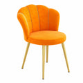 Goldener Sessel mit Muschelform und gepolstertem Bezug für Wohnzimmer, Schlafzimmer und Büro