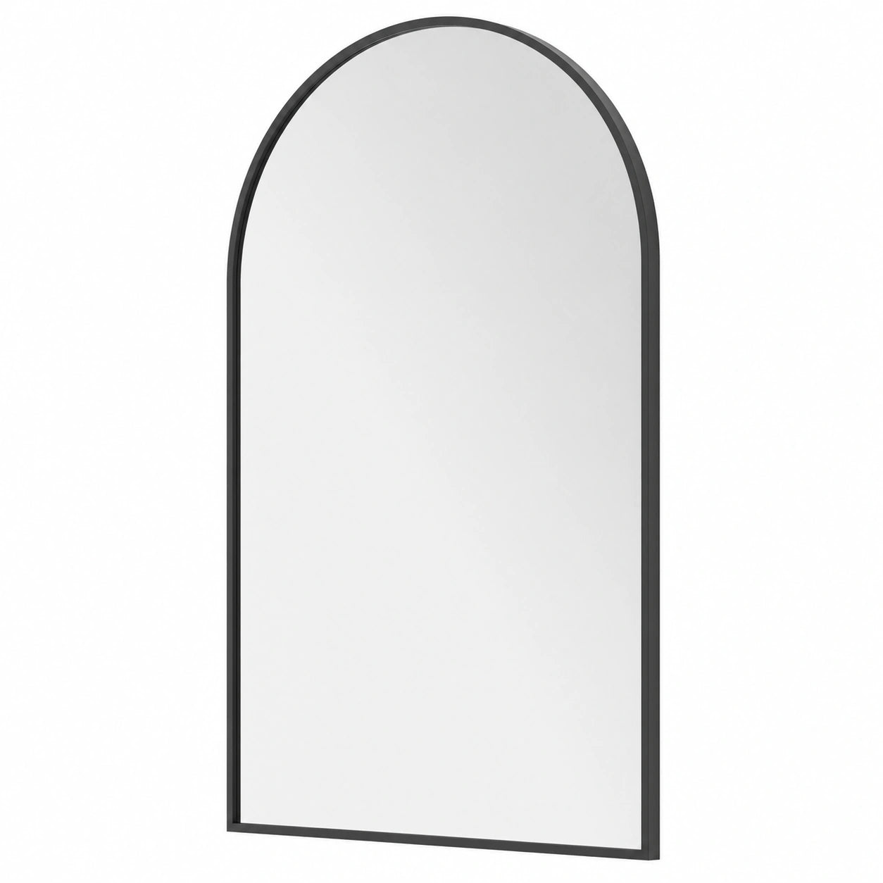 BD-Baode Gebogener Wandspiegel mit Schwarzem Rahmen, 60 x 80 cm - Für Badezimmer, Ankleidezimmer und Wohnzimmer