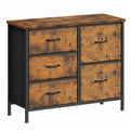 Coleshome Vintage-Kommode mit 5 Stoffschubladen, Robuster Holz-Stahlrahmen, Ideal für Schlaf- und Wohnzimmer
