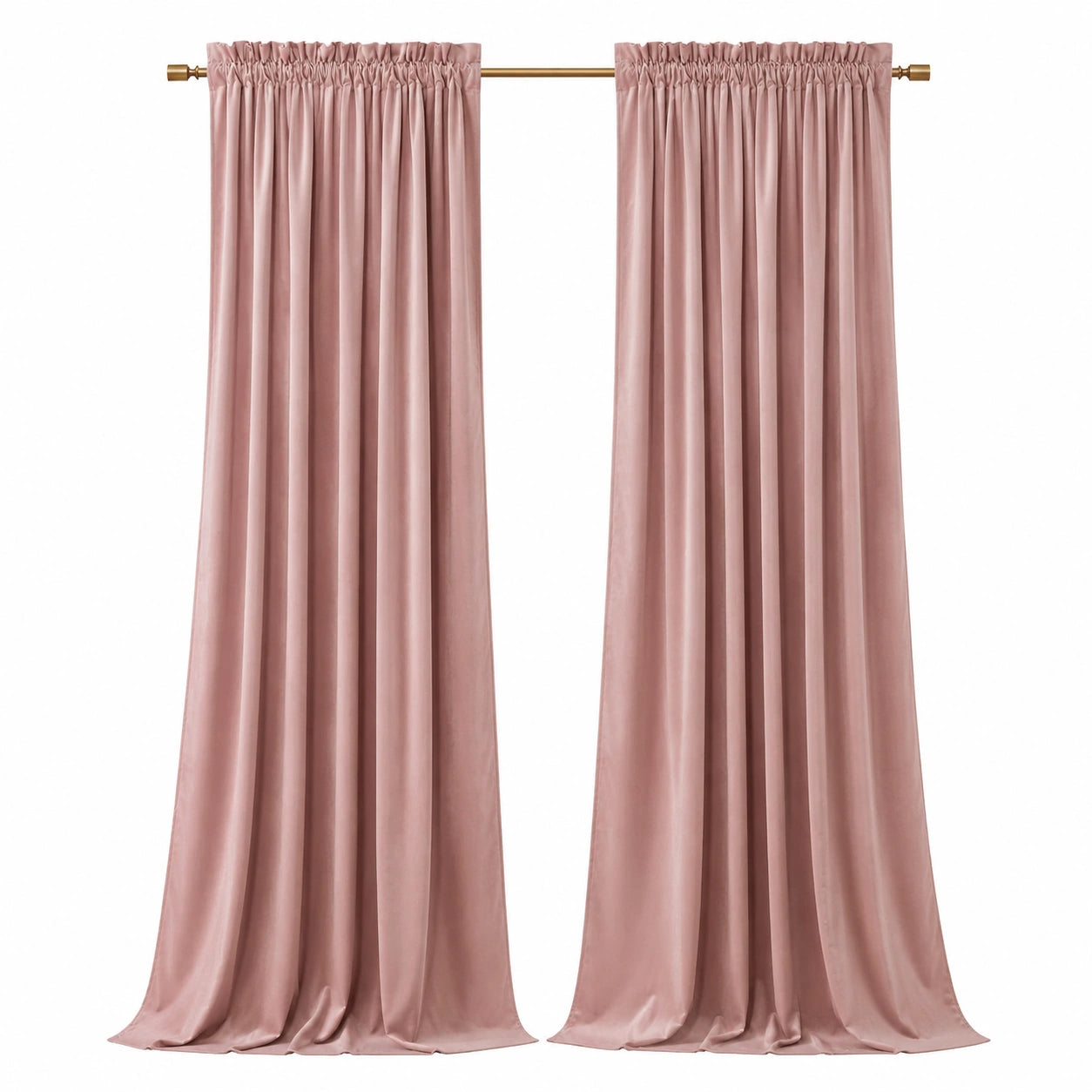 StangH Vorhänge aus weichem Samt, 244 cm lang, wärmeisoliert, Stangentasche, ideal für Mädchenzimmer oder Büro, 2er-Set