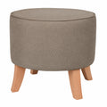 Eleganter Samt-Hocker in Braun mit Holzbeinen, 52 x 62 cm – Komfortabler Polsterhocker für Wohn- oder Schlafzimmer