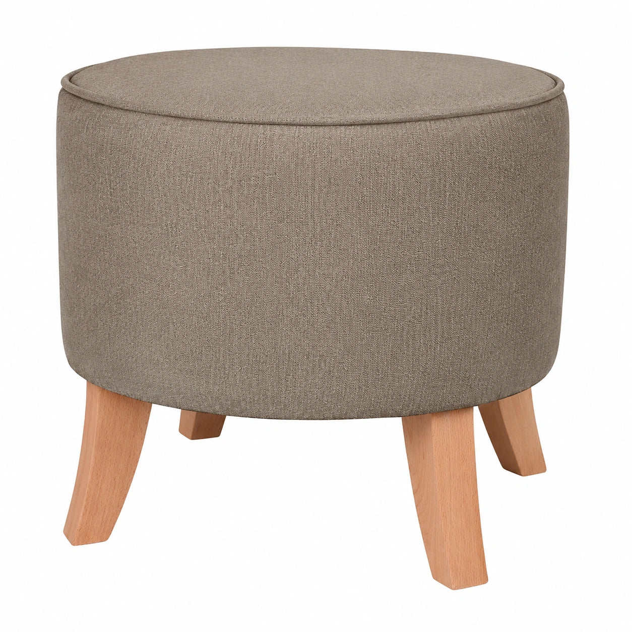 Eleganter Samt-Hocker in Braun mit Holzbeinen, 52 x 62 cm – Komfortabler Polsterhocker für Wohn- oder Schlafzimmer