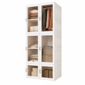 Moderner 6-Tür-Kleiderschrank mit 10 Fächern und Glastüren für Schlafzimmer